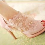 Floral Lace Bridal Shoes For Summer Season Weddings